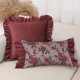 Cross-border Nordic ins gray embossed flower pillowcase (not including pillow core), light luxury jacquard pillow with lace on both sides
