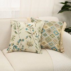 Sandwashed cotton wrinkled throw pillows, simple INs modern square lumbar pillows, European-style sofa and bedroom backrest cushions