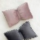 Ins solid velvet pompom bow pillow, sweet girlish pillow cover, dual-use sofa cushion