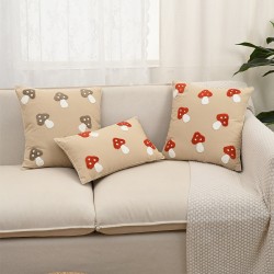 Nordic ins embroidered mushroom fabric pillows and cushions Living room sofa model room headrest and backrest pillowcases