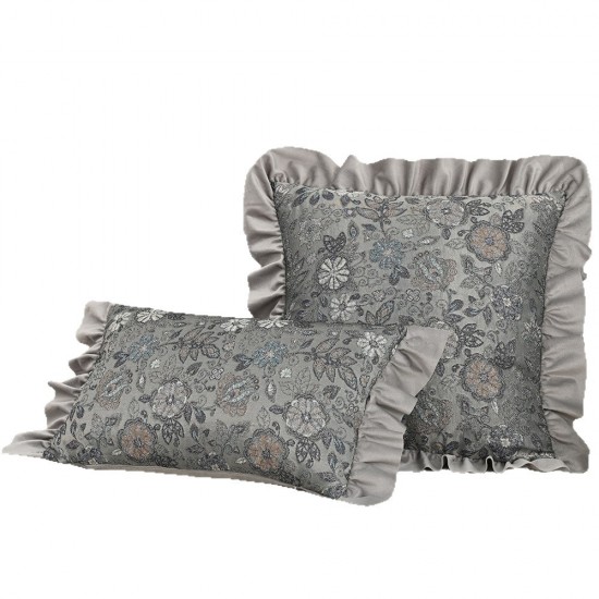 Cross-border Nordic ins ribbon flower ruffled skirt pillowcases, French-style lumbar pillows for sofas and bedrooms.