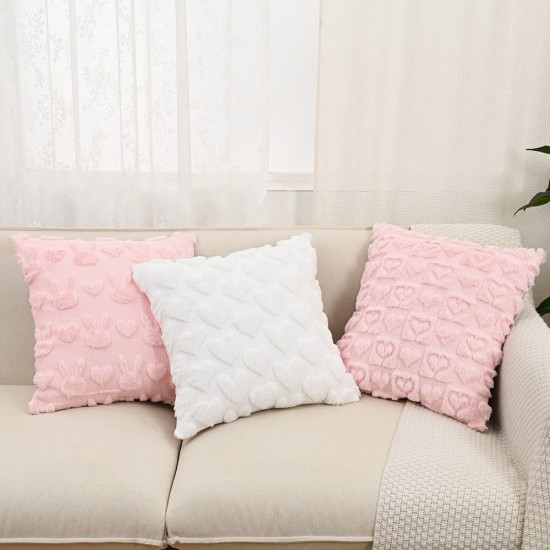 Nordic Instagram Valentine's Day Heart Home Pillowcase, Cute B&B Plush Sofa Living Room Pillow, Bedside Headrest