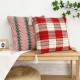 INS solid color saffron colored cotton and rowan flower throw pillowcases, handmade. Office sofa and chair lumbar pillows