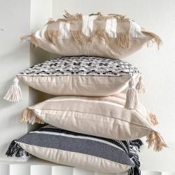 Nordic cotton and linen bohemian pillow, sofa, ins cream jacquard cushion cover, bedroom and homestay cushion
