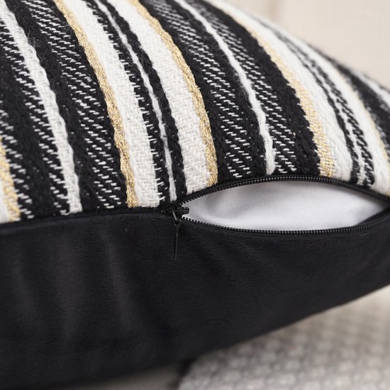Nordic ins, sofa pillows, Chanel-style tassel pillows, Wabi-sabi-style, black and white long lumbar pillows for living rooms