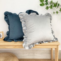 Nordic colorful cotton and linen bubble quilted pillow covers for sofa decorations, solid color cushion covers.