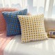 Nordic ins style 3D checkerboard lambskin cushions for living room sofas and offices, lumbar support pillow covers