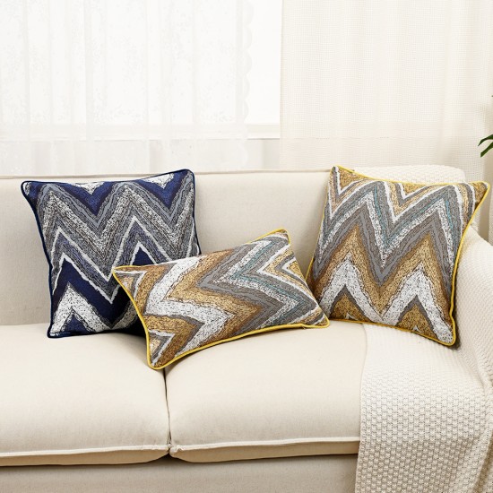 Cross-border Nordic light luxury vintage yarn-dyed pillow with core, living room sofa cotton and linen cushion, model room cushions on Amazon