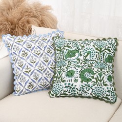 Cross-border Nordic ins printed ruffle skirt pillowcase Retro pastoral pillow covers for living room sofas