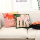 Nordic ins animal embroidery living room sofa cushion, cute model room headboard backrest pillow cover