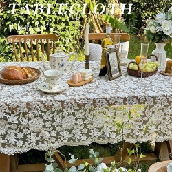 Cross-border French pastoral ins-style lace rectangular tablecloth, retro palace-style coffee table and tablecloth dust cover