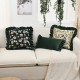 Nordic luxurious lace throw pillows, INSIZE cotton and linen floral sofa cushion covers, classic and elegant 3D embroidery