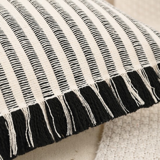 Bohemian pastoral retro, handmade tassel pillows with core, cotton and linen for living room sofas, model room cushions