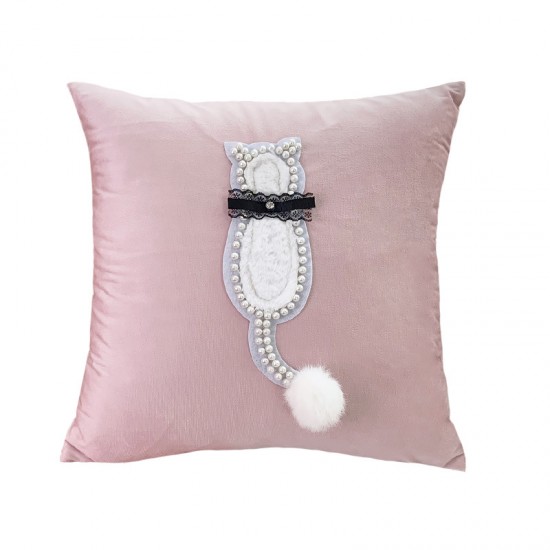 French light luxury chiffon cake-skirted pillows for Ins, fashionable candy solid color ruffled sofa cushions.