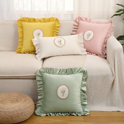 Cross-border Nordic ins retro tulip bouquet ruffled skirt pillow Home Decor: Sofa, Living Room, Bed