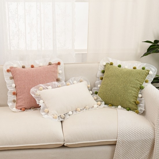 Nordic living room sofa pillowcase, small daisy flower, bay window cartoon girl pillow, bedside cushion