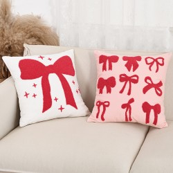 Cross-border INs vintage cotton and linen geometric houndstooth jacquard tassel throw pillowcases for living room home decorations