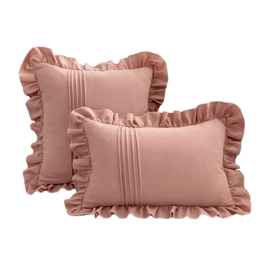 Cross-border Nordic ins rose jacquard Dutch velvet ruffled skirt pillow, American retro sofa decorative pillowcase