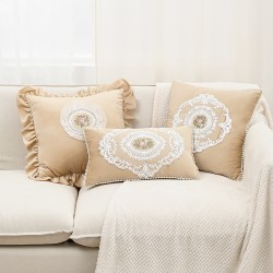 Cross-border Nordic INS towel embroidery, cute sofa and bedroom cushion with star and bow pattern.