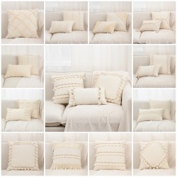 Bohemian vintage handmade tassel pillowcases, living room sofa lumbar support pillows, bed cushions, office lumbar support pillows