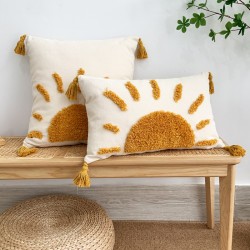 Nordic colorful cotton and linen bubble quilted pillow covers for sofa decorations, solid color cushion covers.