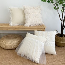 Cross-border Nordic INSS Multicolored Cotton Lace Cushion Covers, Retro Pastoral Living Room Sofa and Bedroom Decorative Pillows