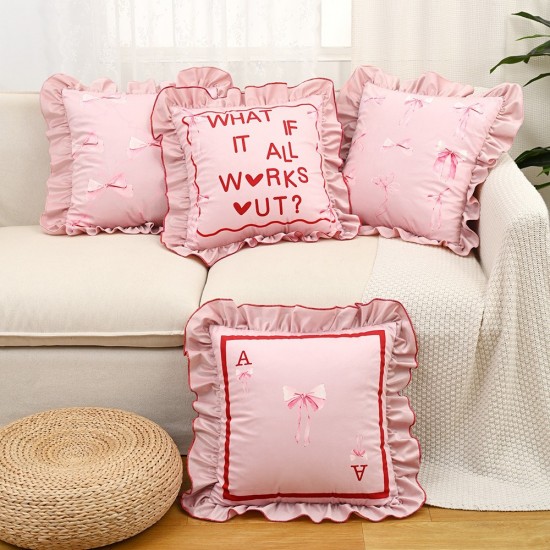 ins living room Nordic, light luxury Dutch velvet, feather lace, large sofa pillowcase, headboard back cushion.
