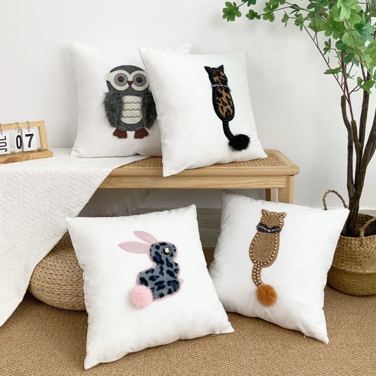 French light luxury chiffon cake-skirted pillows for Ins, fashionable candy solid color ruffled sofa cushions.