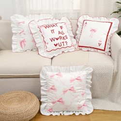ins living room Nordic, light luxury Dutch velvet, feather lace, large sofa pillowcase, headboard back cushion.