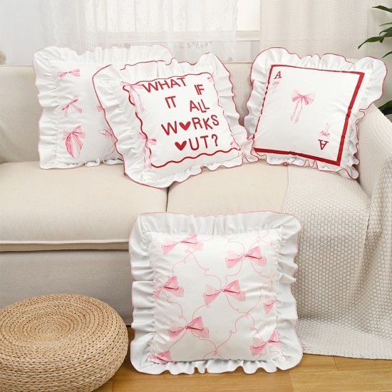 ins living room Nordic, light luxury Dutch velvet, feather lace, large sofa pillowcase, headboard back cushion.