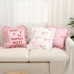 ins living room Nordic, light luxury Dutch velvet, feather lace, large sofa pillowcase, headboard back cushion.