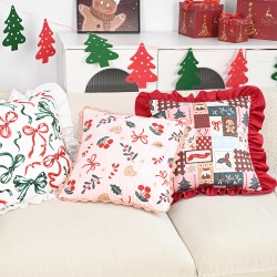 Cross-border Nordic Instagram 3D bow towel embroidered pillowcases, girly sofa, bedroom and living room decorative pillowcases