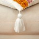 American retro handmade tassel pillowcase, living room sofa lumbar pillow, light luxury bed cushion, office lumbar support.