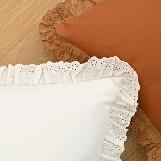 Cross-border ins, American pastoral pillowcases, lumbar support for living room sofas, embroidered lace lumbar support cushions