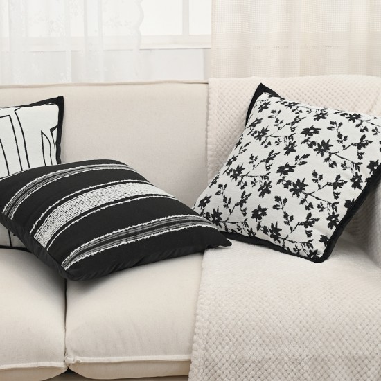 Black, lightly luxurious, vintage-style, high-quality embroidered pillowcases, Instagram-style, Nordic living room sofa and bed back cushions.