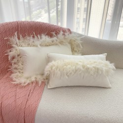 Ins solid color Nordic PU leather pillow covers, Amazon sofa, car, living room, and office soft furnishing lumbar support