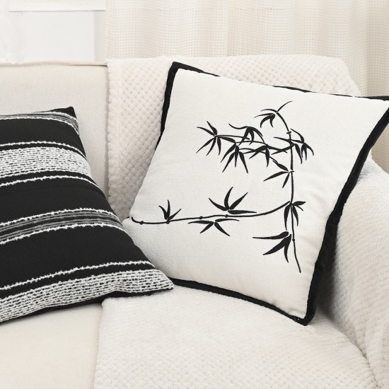 Black, lightly luxurious, vintage-style, high-quality embroidered pillowcases, Instagram-style, Nordic living room sofa and bed back cushions.