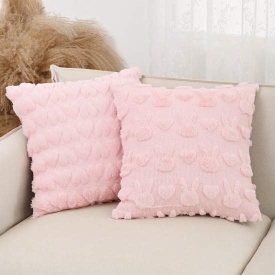 Nordic Instagram Valentine's Day Heart Home Pillowcase, Cute B&B Plush Sofa Living Room Pillow, Bedside Headrest