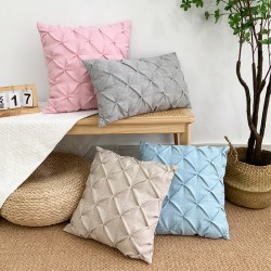 Cross-border Nordic INS pink chenille ghost pillows, cute and playful living room sofa pillowcases