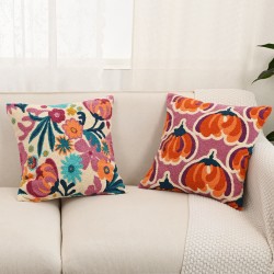 Cross-border British and Nordic INS style two-tone plaid boucle pillow for living room sofa and office lumbar support pillow covers