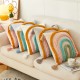 American retro handmade tassel pillowcase, living room sofa lumbar pillow, light luxury bed cushion, office lumbar support.