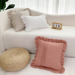 Cross border Nordic ins rose jacquard Dutch velvet ruffled skirt pillow  American retro sofa decorative pillowcase Cross border Nordic ins rose jacquard Dutch velvet ruffled skirt pillow  American retro sofa decorative pillowcase