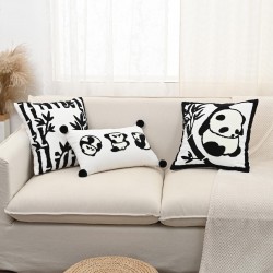 Simple embroidered pillows, rose flower pillows, sofa and bedside lumbar support, modern minimalist INS pillowcases