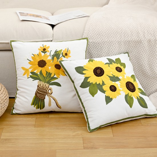 Simple embroidered pillows, simple quilted sofa and bedside lumbar support, modern minimalist INS pillowcases