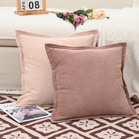 Nordic ins simple corduroy sofa living room cushions, cream-colored cushions for model room bedside pillow covers