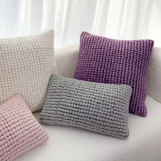 Cross-border Nordic INS twill velvet pillowcases, pompom chiffon lace pillows, living room sofa, bedroom party decor