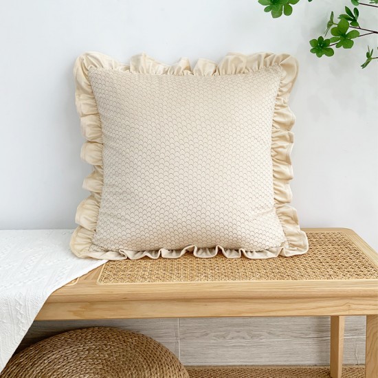 Nordic colorful cotton and linen bubble quilted pillow covers for sofa decorations, solid color cushion covers.
