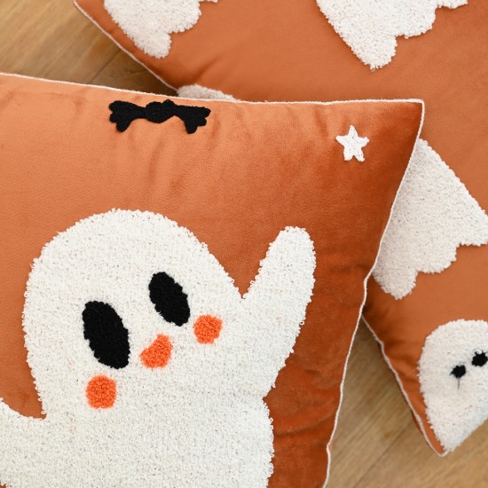 Cross-border Halloween ghost embroidered pillows, home holiday decoration sofa cushions, living room plush creative cushions