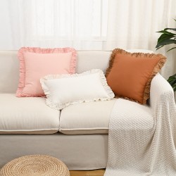 Cross-border ins, American pastoral pillowcases, lumbar support for living room sofas, embroidered lace lumbar support cushions