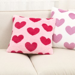 Cross-border Amazon Instagram Faux Rabbit Fur Solid Color Striped Plush Pillowcase, Single-Sided Cushion, Lumbar Pillow
